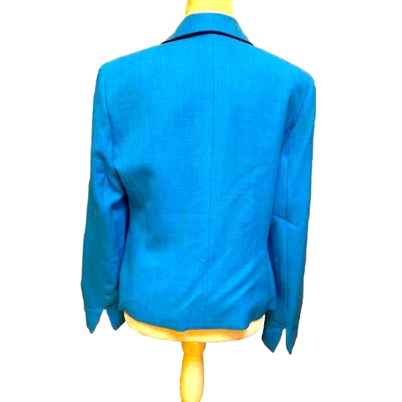Evan Picone Blazer Women’s 10 Teal Blue Professional Suit Separates Jacket Lined - Picture 2 of 12
